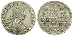 Altdeutsche Münzen und Medaillen, Brandenburg-Preußen, Friedrich II., 1740-1786
1/12 Taler 1752 D, Aurich. sehr schön/vorzüglich