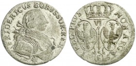 Altdeutsche Münzen und Medaillen, Brandenburg-Preußen, Friedrich II., 1740-1786
Sechsgröscher 1755 E, Königsberg. sehr schön