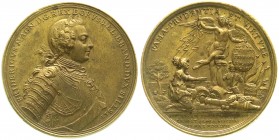 Altdeutsche Münzen und Medaillen, Brandenburg-Preußen, Friedrich II., 1740-1786
Bronzemedaille 1757 auf den Sieg zu Prag gegen Österreich. Brb. Friedr...
