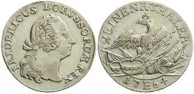 Altdeutsche Münzen und Medaillen, Brandenburg-Preußen, Friedrich II., 1740-1786
1/2 Taler 1764 E, Königsberg. gutes sehr schön, selten