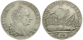 Altdeutsche Münzen und Medaillen, Brandenburg-Preußen, Friedrich II., 1740-1786
Reichstaler 1764 F, Magdeburg. vorzüglich/Stempelglanz, übl. Stempelfe...