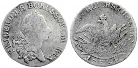 Altdeutsche Münzen und Medaillen, Brandenburg-Preußen, Friedrich II., 1740-1786
Taler 1784 E, Königsberg. schön/sehr schön