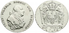 Altdeutsche Münzen und Medaillen, Brandenburg-Preußen, Friedrich Wilhelm II., 1786-1797
Reichstaler 1796 A, Berlin. gutes vorzüglich, berieben