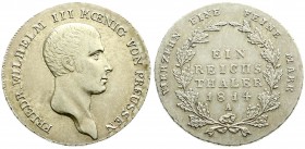 Altdeutsche Münzen und Medaillen, Brandenburg-Preußen, Friedrich Wilhelm III., 1797-1840
Taler 1814 A, Berlin. sehr schön