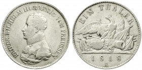 Altdeutsche Münzen und Medaillen, Brandenburg-Preußen, Friedrich Wilhelm III., 1797-1840
Taler 1818 A. sehr schön