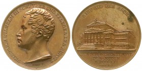 Altdeutsche Münzen und Medaillen, Brandenburg-Preußen, Friedrich Wilhelm III., 1797-1840
Bronzemedaille 1821 von König (bei Loos). Wiederaufbau des Be...