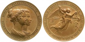 Altdeutsche Münzen und Medaillen, Brandenburg-Preußen, Friedrich Wilhelm III., 1797-1840
Bronzemedaille 1825 von Loos und Gube. Vermählung Prinzessin ...
