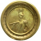 Altdeutsche Münzen und Medaillen, Brandenburg-Preußen, Friedrich Wilhelm III., 1797-1840
Vergoldetes Prachtmedaillon o.J.(vor 1838) v. W. Bohne. Einse...
