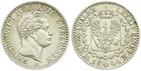Altdeutsche Münzen und Medaillen, Brandenburg-Preußen, Friedrich Wilhelm IV., 1840-1861
1/6 Taler 1844 A, Berlin. gutes vorzüglich