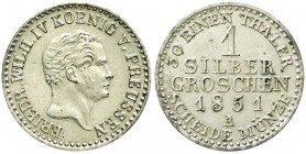 Altdeutsche Münzen und Medaillen, Brandenburg-Preußen, Friedrich Wilhelm IV., 1840-1861
Silbergroschen 1851 A, Berlin. vorzüglich/Stempelglanz