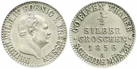 Altdeutsche Münzen und Medaillen, Brandenburg-Preußen, Friedrich Wilhelm IV., 1840-1861
1/2 Silbergroschen 1856 A, Berlin. fast Stempelglanz