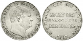Altdeutsche Münzen und Medaillen, Brandenburg-Preußen, Friedrich Wilhelm IV., 1840-1861
Ausbeutetaler 1857 A. gutes sehr schön