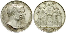 Altdeutsche Münzen und Medaillen, Brandenburg-Preußen, Wilhelm I., 1861-1888
Silbermedaille 1854 von Draege und Kullrich. Zur Silberhochzeit mit Augus...
