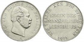Altdeutsche Münzen und Medaillen, Brandenburg-Preußen, Wilhelm I., 1861-1888
Ausbeutetaler 1861 A. sehr schön