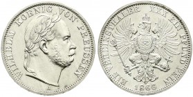 Altdeutsche Münzen und Medaillen, Brandenburg-Preußen, Wilhelm I., 1861-1888
Siegestaler 1866 A, Berlin. vorzüglich/Stempelglanz, winz. Randfehler