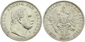 Altdeutsche Münzen und Medaillen, Brandenburg-Preußen, Wilhelm I., 1861-1888
Siegestaler 1866 A, Berlin. sehr schön, berieben