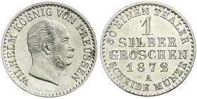 Altdeutsche Münzen und Medaillen, Brandenburg-Preußen, Wilhelm I., 1861-1888
Silbergroschen 1872 A. Polierte Platte, min. fleckig