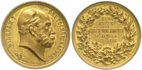 Altdeutsche Münzen und Medaillen, Brandenburg-Preußen, Wilhelm I., 1861-1888
Vergoldete Bronzemedaille 1896. Zum 25. Jahrestag der Kaiserproklamation....