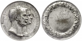 Altdeutsche Münzen und Medaillen, Brandenburg-Preußen, Wilhelm I., 1861-1888
Versilberte Bronzemedaille, graviert 1927. Hochzeitsmedaille der Freimaur...