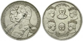 Altdeutsche Münzen und Medaillen, Brandenburg-Preußen, Wilhelm II., 1888-1918
Versilberte Bronzemedaille 1890. Auf die Geburt des sechsten Sohnes, Pri...