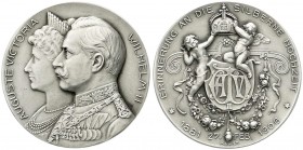 Altdeutsche Münzen und Medaillen, Brandenburg-Preußen, Wilhelm II., 1888-1918
Silbermedaille v. M.& W. Stuttgart 1906. Erinnerung an die silberne Hoch...