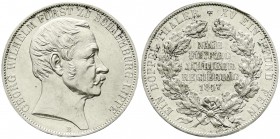 Altdeutsche Münzen und Medaillen, Schaumburg-Lippe, Georg Wilhelm, 1807-1860
Vereinsdoppeltaler 1857 B. Zum 50. Reg. Jubiläum. Auflage nur 2000 Ex. vo...