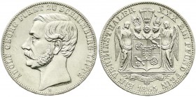 Altdeutsche Münzen und Medaillen, Schaumburg-Lippe, Adolf Georg, 1860-1893
Vereinstaler 1865 B. fast vorzüglich, kl. Randfehler