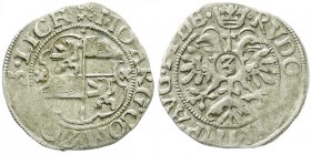 Altdeutsche Münzen und Medaillen, Solms-Lich, Gemeinschaftsmünzen, 1590-1610
3 Kreuzer o.J. sehr schön, Prägeschwäche