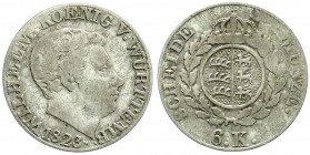 Altdeutsche Münzen und Medaillen, Württemberg, Wilhelm I., 1816-1864
6 Kreuzer 1823. Breiter Kopf. fast sehr schön, sehr selten