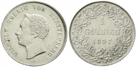 Altdeutsche Münzen und Medaillen, Württemberg, Wilhelm I., 1816-1864
Gulden 1837. sehr schön/vorzüglich, selten