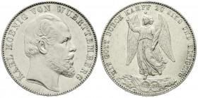 Altdeutsche Münzen und Medaillen, Württemberg, Karl, 1864-1891
Siegestaler 1871. vorzüglich, berieben