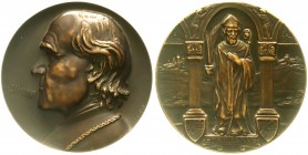 Altdeutsche Münzen und Medaillen, Würzburg-Bistum, Ferdinand von Schloer, 1898-1920
Bronzemedaille o.J.(1907) von Poellath. Brb. l./Hl. Kilian zwische...