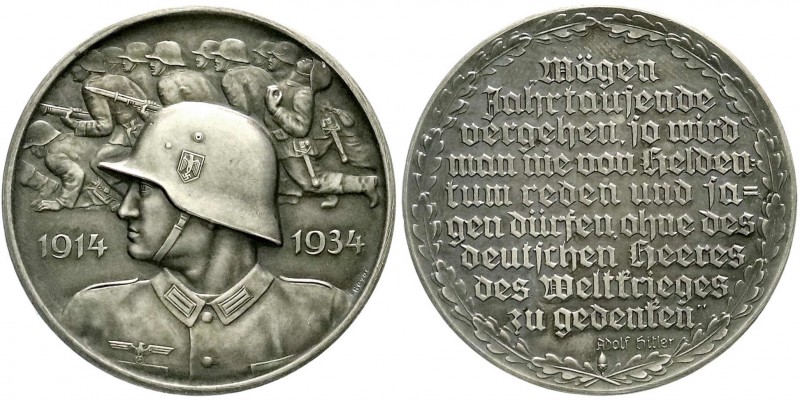Medaillen, Drittes Reich
Silbermedaille v. F. Beyer 1934 Soldatenbrb. vor Heer i...