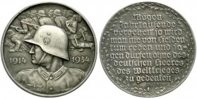 Medaillen, Drittes Reich
Silbermedaille v. F. Beyer 1934 Soldatenbrb. vor Heer im Angriff/Hitlerzitat im Kranz. 36 mm, 19,70 g. Rand. SÄCHS. MÜNZE 999...