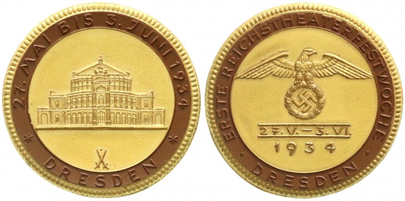 Medaillen, Drittes Reich
Porzellanmedaille 1934. Erste Reichstheaterwoche Dresde...