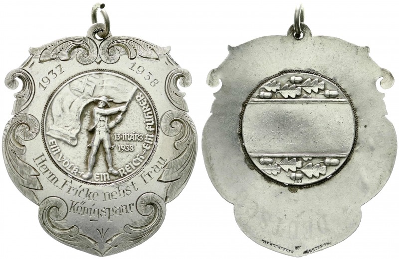 Medaillen, Drittes Reich
Silbermedaille 1938, unsign. Auf den Anschluß Österreic...