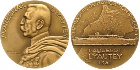 Medaillen, Geografie und Kartografie, Frankreich
Bronzemedaille 1951 von Raymond Delamarre. Marschall Lyautey/das nach ihm benannte Krezfahrtschiff vo...