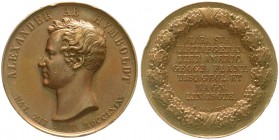 Medaillen, Medicina in Nummis, Personenmedaillen, Humboldt, Alexander von. 1769-1859, Berlin
Bronzemedaille o.J.(1829) von Pfeuffer. Auf seinen 60. Ge...