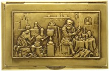 Medaillen, Medicina in Nummis, Varia
Messingdose um 1935, Hersteller W. Ladwig & Sohn. Hohl verbödete Arbeit mit geprägter Alchimistendarstellung im D...