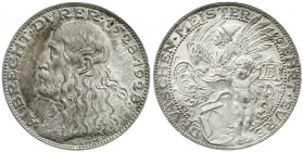 Medaillen, Münchner Medailleure, Karl Goetz
Silbermedaille 1928 auf den 400. Todestag von Albrecht Dürer. 36 mm; 24,68 g. Polierte Platte, etwas berüh...