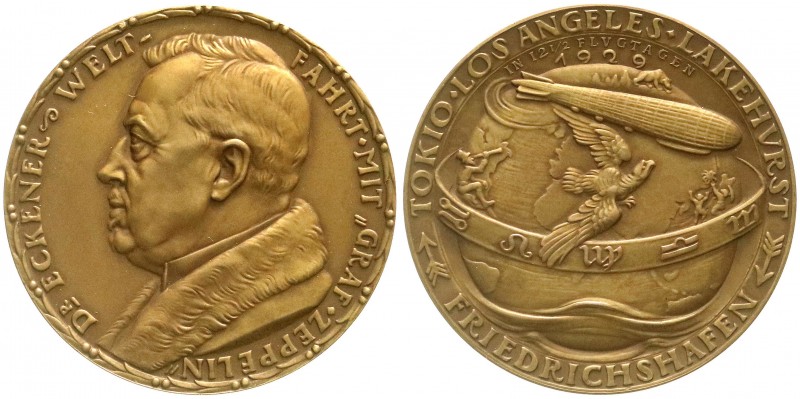 Medaillen, Münchner Medailleure, Karl Goetz
Bronzemedaille 1929. Weltfahrt des L...