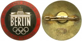 Medaillen, Olympische Spiele, Berlin 1936
Farbig emailliertes Bronzeabzeichen 1936 "Filmabteilung". (Herst. Rob. Neff., Berlin). 39 mm. vorzüglich