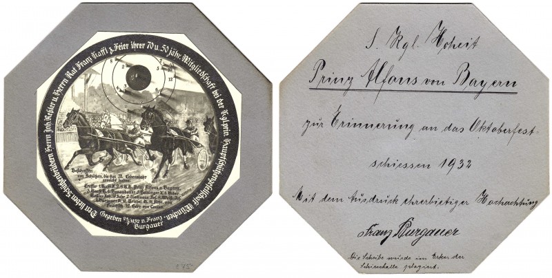 Medaillen, Schützenmedaillen, München
Ehren-Schießscheibe 1932 gegeben von Franz...