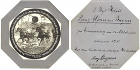 Medaillen, Schützenmedaillen, München
Ehren-Schießscheibe 1932 gegeben von Franz Burgauer zu Ehren der 70 und 50j. Mitgliedschaft der Herren Johann Re...