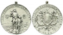 Medaillen, Schützenmedaillen, Schweiz, Neuchatel
Silbermedaille 1898 Tir Federal. 32 mm, 17,21 g. sehr schön, mit Öse, Randfehler, von größter Seltenh...