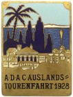 Medaillen, Sport und Reitsport, Auto und Motorradsport
Eins., rechteckige, emaill. ADAC-Plakette 1928, von Deschler, München. Auslands-Tourenfahrt. 46...