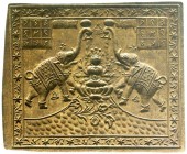 Medaillen, Tiermotive, Elefanten, Indien
Anke (Messingstempel), 19. Jh. Inkuses Motiv einer von zwei Elefanten flankierten Göttin, oben links und rech...