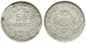 Reichskleinmünzen, 50 Pfennig gr. Adler Eichenzweige Silb. 1896-1903
1903 A. gutes sehr schön