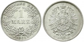 Reichskleinmünzen, 1 Mark kleiner Adler, Silber 1873-1887
1882 J. vorzüglich