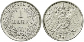 Reichskleinmünzen, 1 Mark großer Adler, Silber 1891-1916
1909 E. gutes vorzüglich, kl. Randfehler